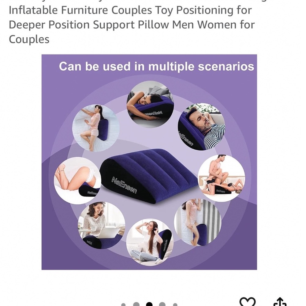NaEnsen Inflatable Wedge Pillow Unisex OS Purple New Positioning Support Cushion